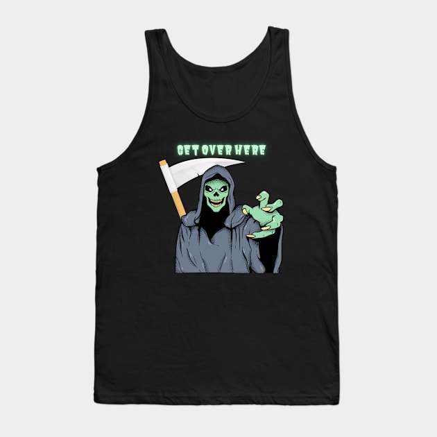 Halloween Grim Reaper Tank Top by MagicTrick